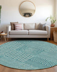 LOOMLAN Rugs Junia Teal Washable Indoor-Outdoor Rug