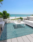 LOOMLAN Rugs Junia Teal Washable Indoor-Outdoor Rug