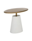 Kadin Concrete Based Steel Oval Side Table - LOOMLAN - SUNPAN - Outdoor Side Tables