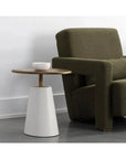 Kadin Concrete Based Steel Oval Side Table - LOOMLAN - SUNPAN - Outdoor Side Tables