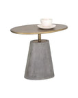 Kadin Concrete Based Steel Oval Side Table - LOOMLAN - SUNPAN - Outdoor Side Tables