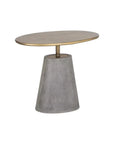 Kadin Concrete Based Steel Oval Side Table - LOOMLAN - SUNPAN - Outdoor Side Tables
