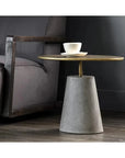 Kadin Concrete Based Steel Oval Side Table - LOOMLAN - SUNPAN - Outdoor Side Tables