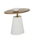 Kadin Concrete Based Steel Oval Side Table - LOOMLAN - SUNPAN - Outdoor Side Tables