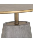 Kadin Concrete Based Steel Oval Side Table - LOOMLAN - SUNPAN - Outdoor Side Tables