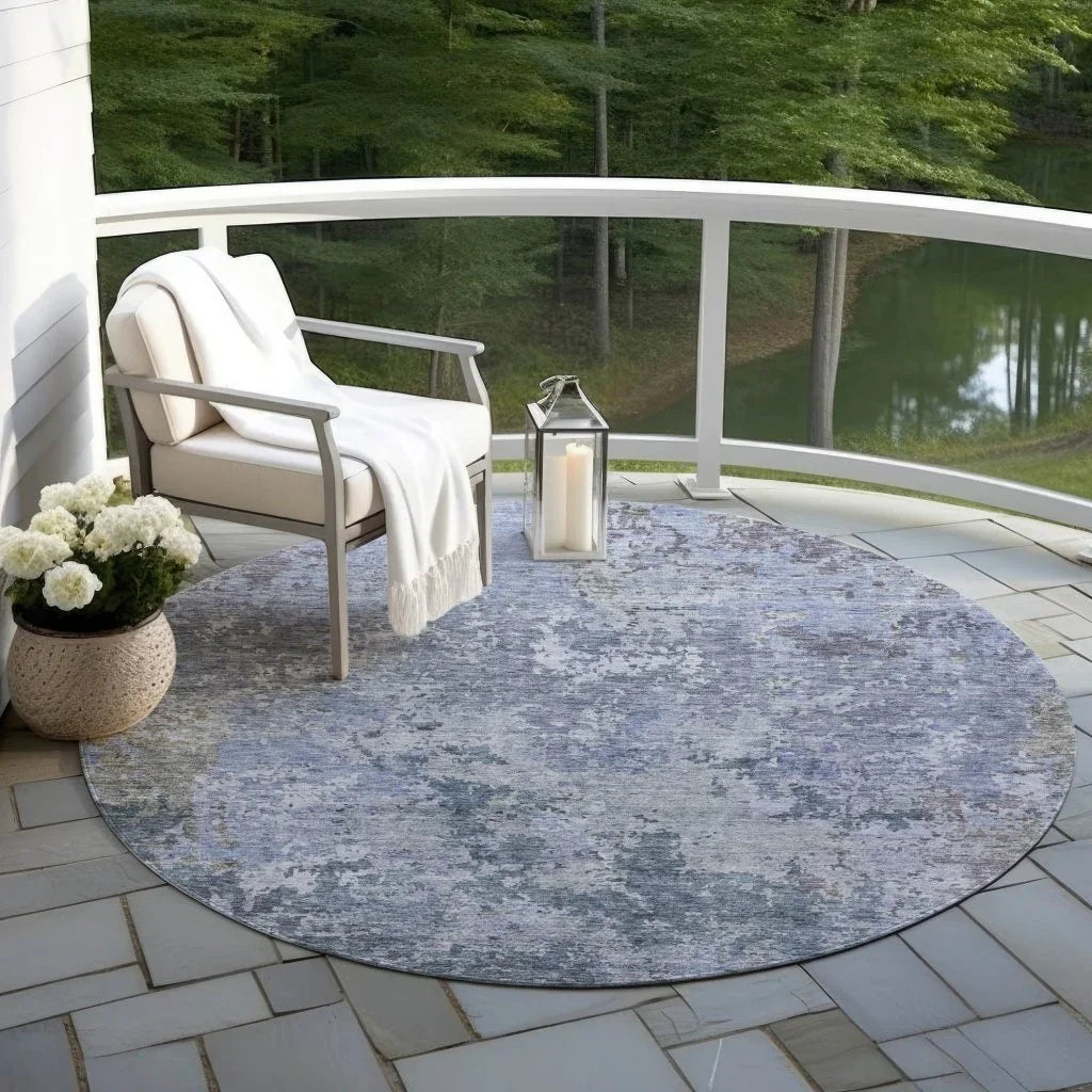 LOOMLAN Rugs Kairi Blue Washable Indoor-Outdoor Rug