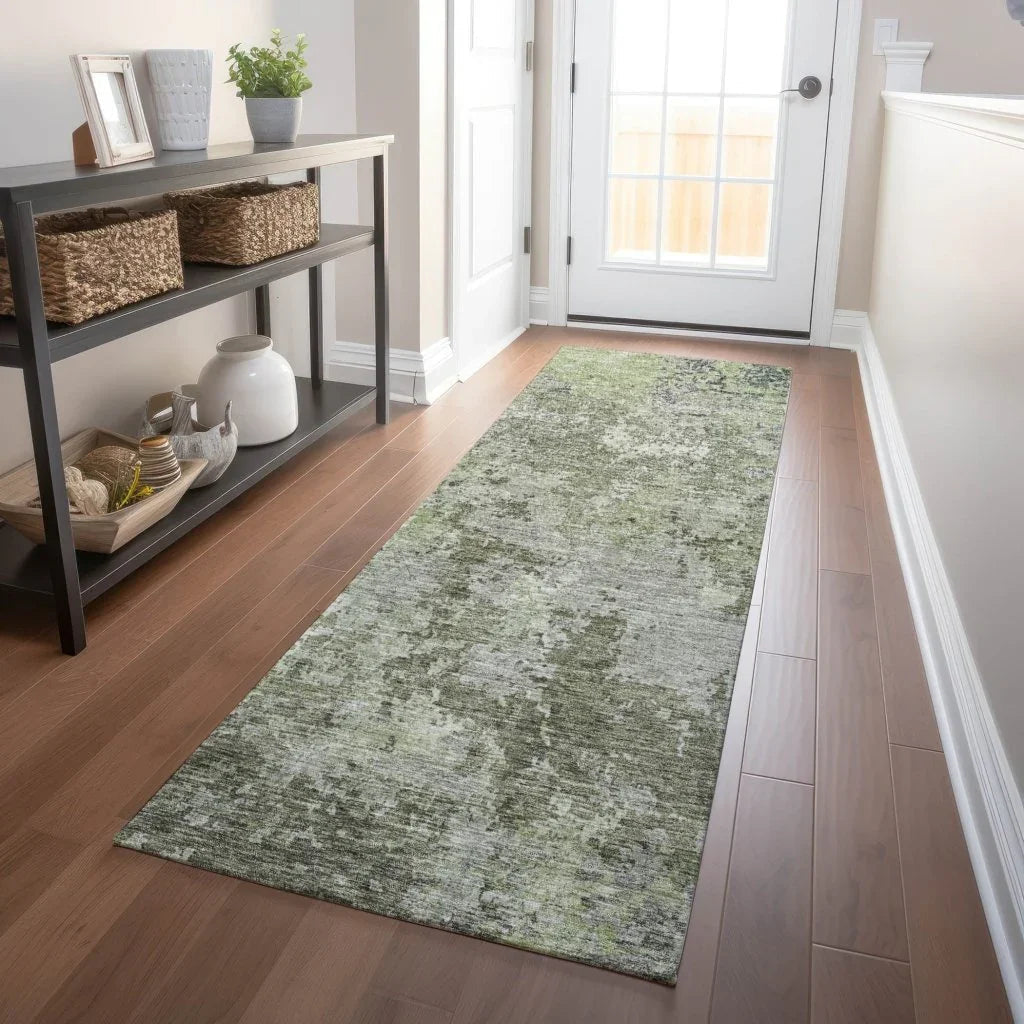 LOOMLAN Rugs Kairi Green Washable Indoor-Outdoor Rug