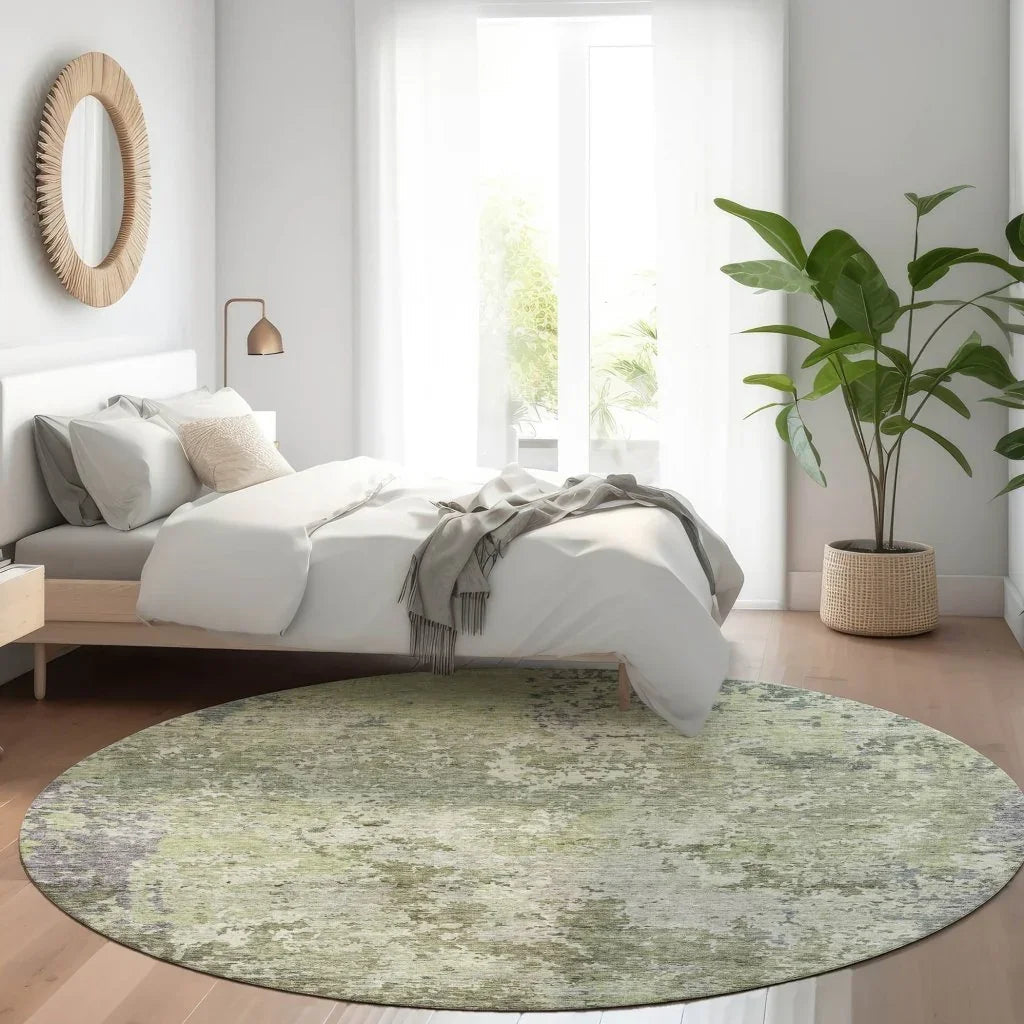 LOOMLAN Rugs Kairi Green Washable Indoor-Outdoor Rug
