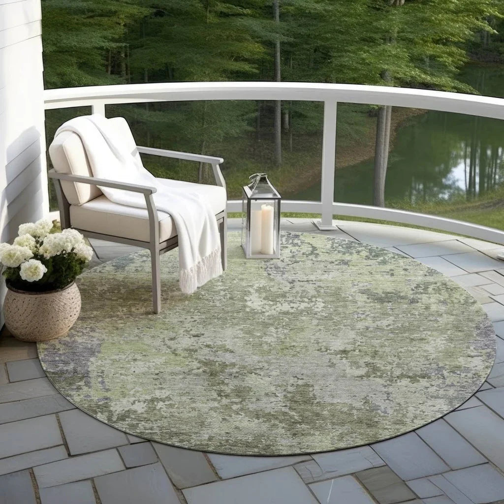 LOOMLAN Rugs Kairi Green Washable Indoor-Outdoor Rug