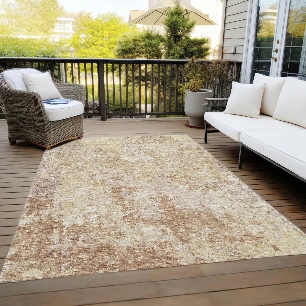 LOOMLAN Rugs Kairi Orange Washable Indoor-Outdoor Rug