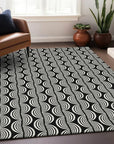 LOOMLAN Rugs Kairova Black Washable Indoor-Outdoor Rug