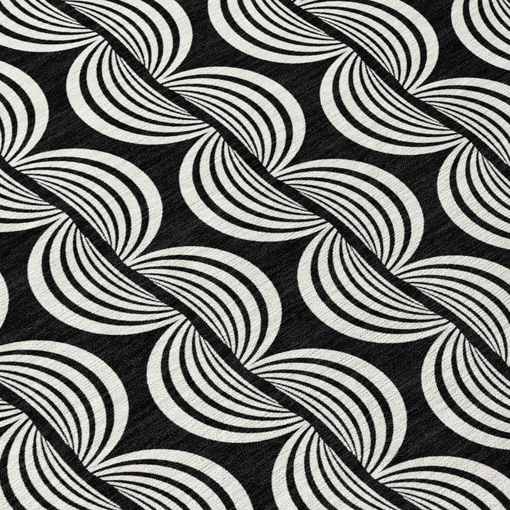 LOOMLAN Rugs Kairova Black Washable Indoor-Outdoor Rug