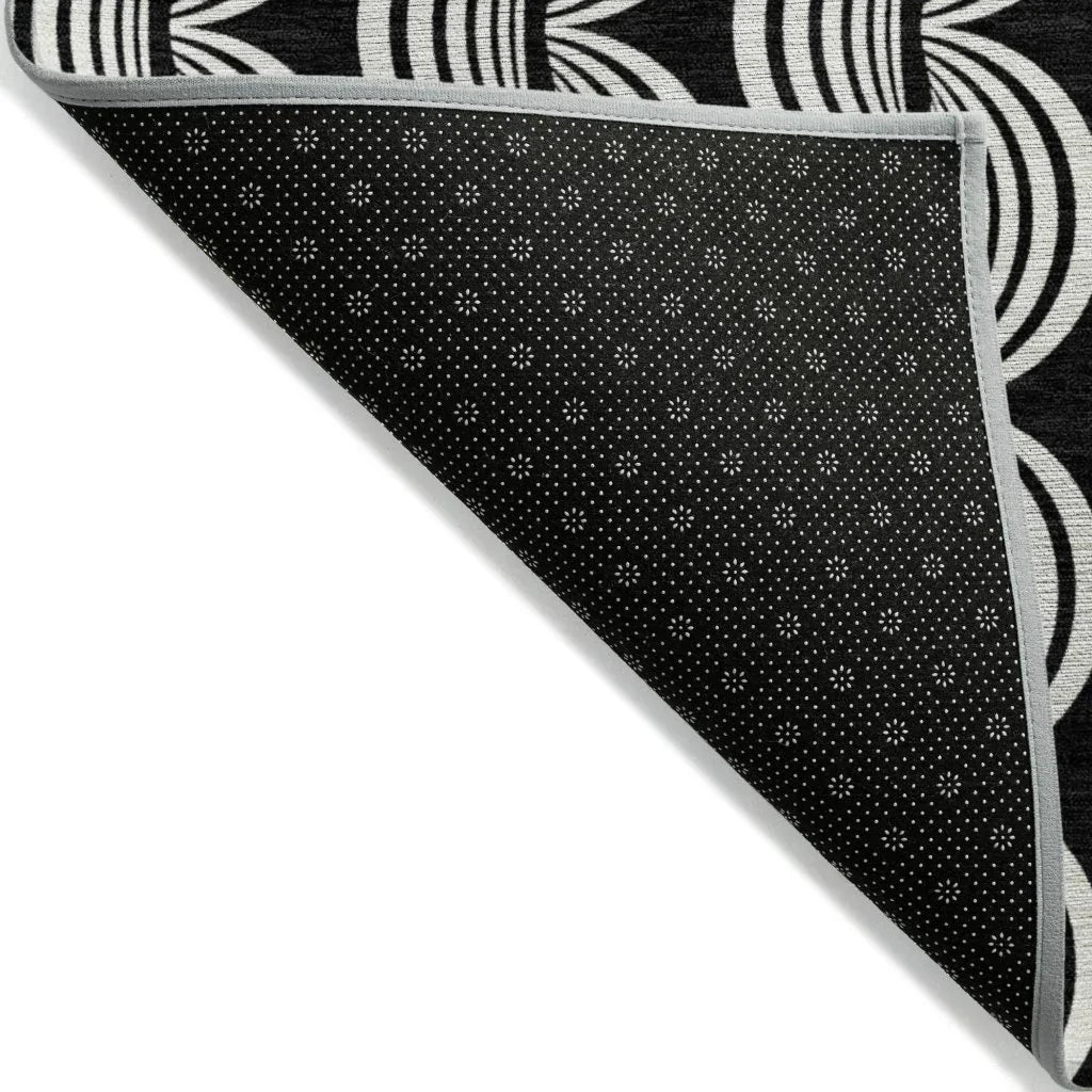 LOOMLAN Rugs Kairova Black Washable Indoor-Outdoor Rug