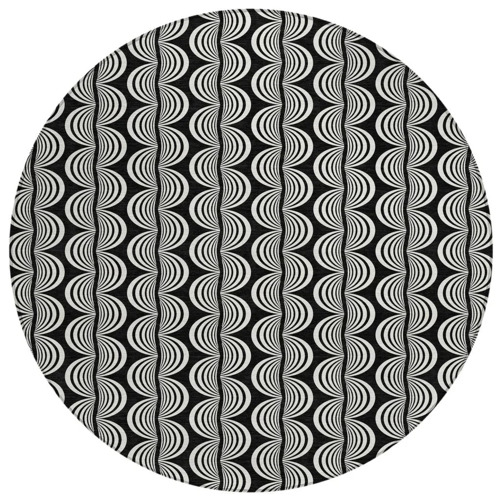 LOOMLAN Rugs Kairova Black Washable Indoor-Outdoor Rug