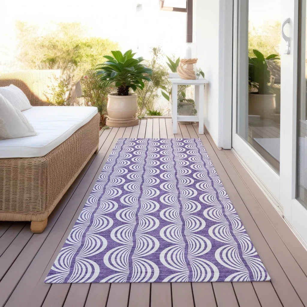 LOOMLAN Rugs Kairova Purple Washable Indoor-Outdoor Rug