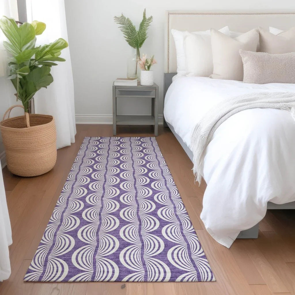 LOOMLAN Rugs Kairova Purple Washable Indoor-Outdoor Rug