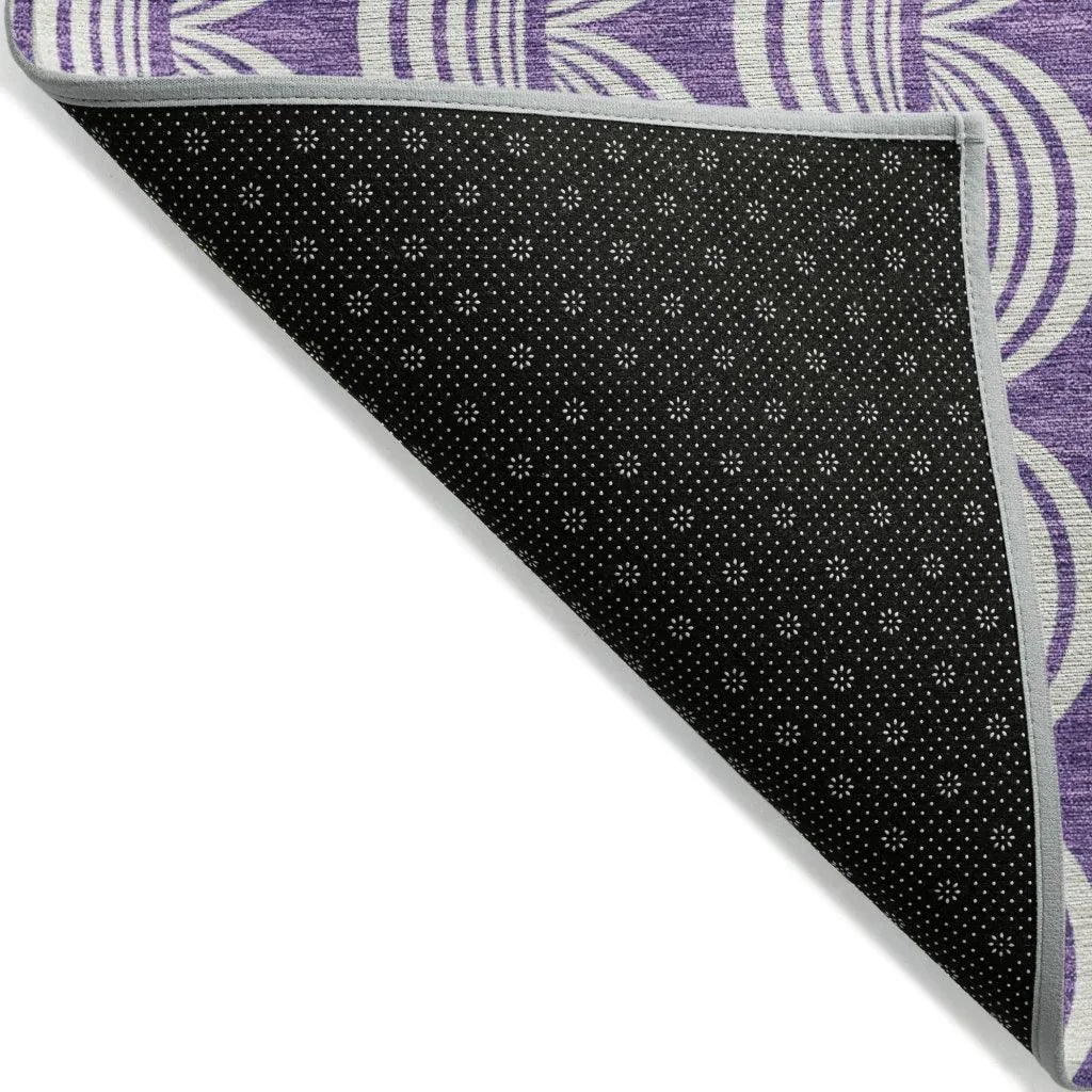 LOOMLAN Rugs Kairova Purple Washable Indoor-Outdoor Rug