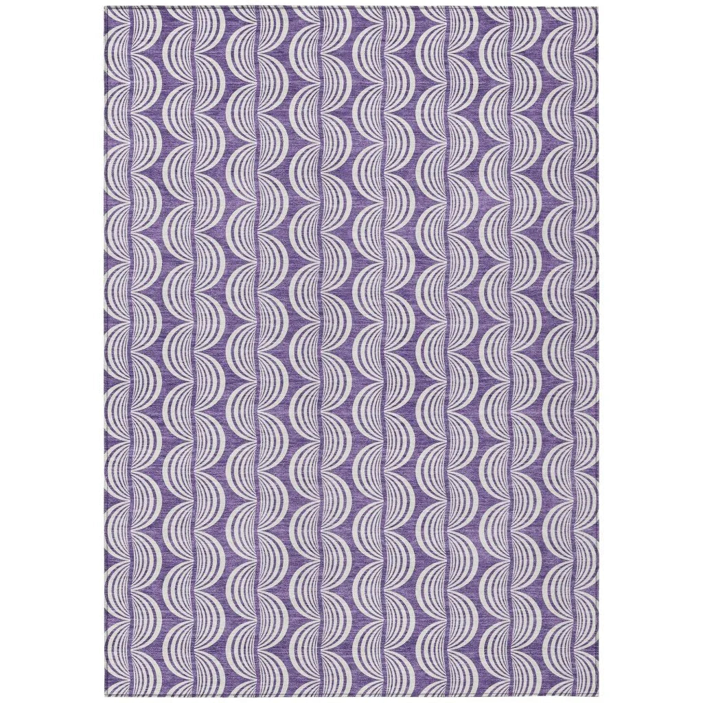LOOMLAN Rugs Kairova Purple Washable Indoor-Outdoor Rug