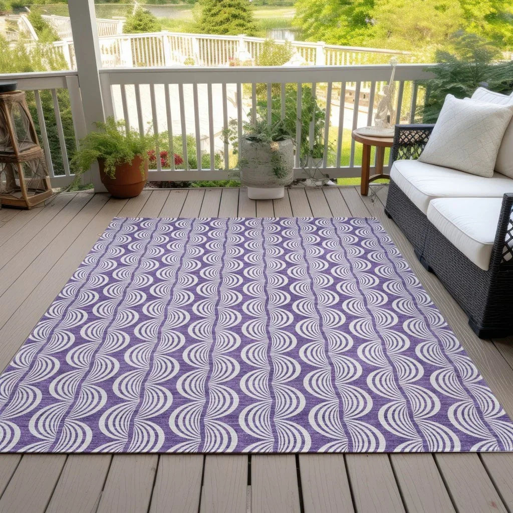 LOOMLAN Rugs Kairova Purple Washable Indoor-Outdoor Rug