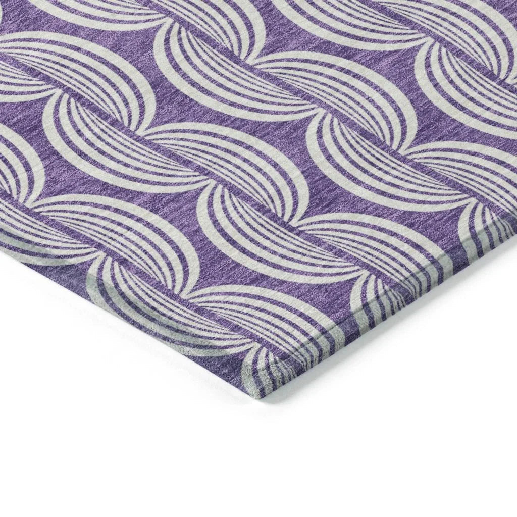 LOOMLAN Rugs Kairova Purple Washable Indoor-Outdoor Rug