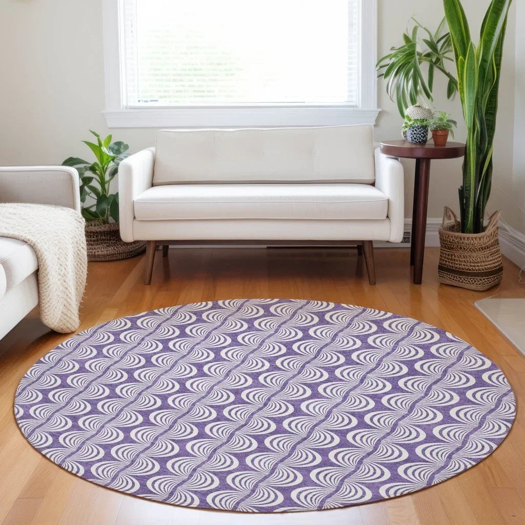 LOOMLAN Rugs Kairova Purple Washable Indoor-Outdoor Rug
