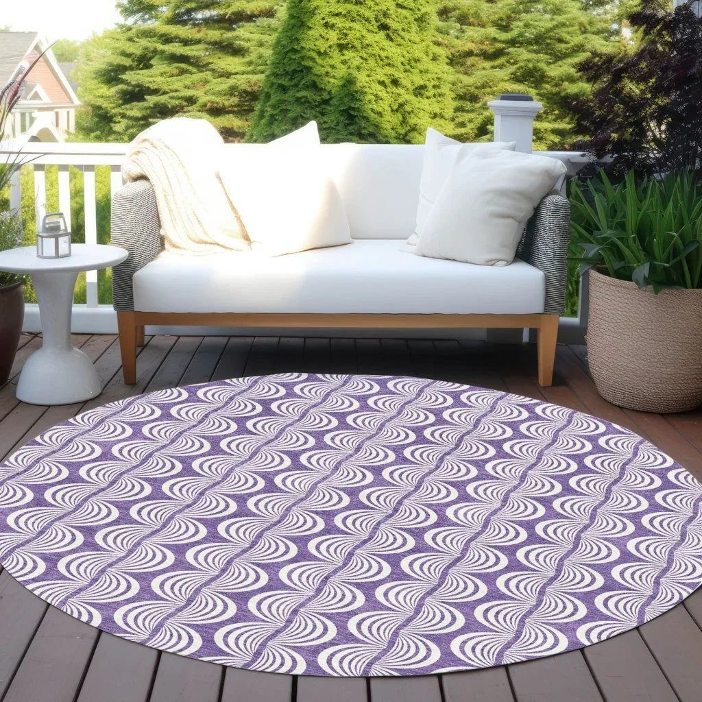 LOOMLAN Rugs Kairova Purple Washable Indoor-Outdoor Rug