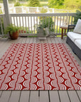 LOOMLAN Rugs Kairova Red Washable Indoor-Outdoor Rug