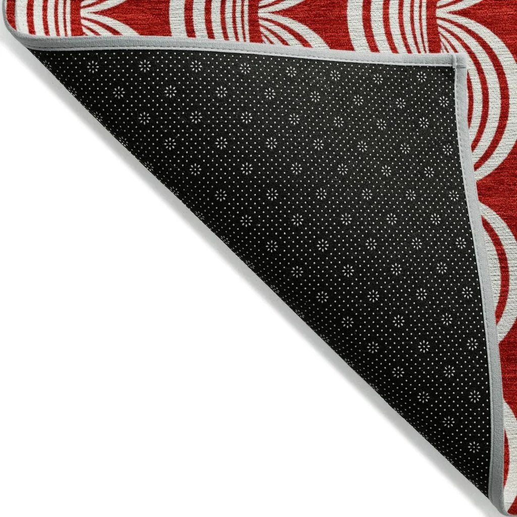 LOOMLAN Rugs Kairova Red Washable Indoor-Outdoor Rug
