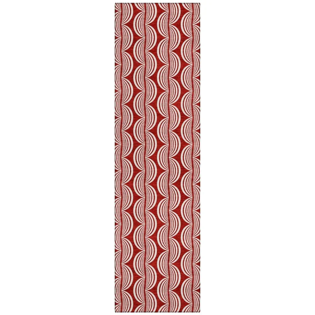 LOOMLAN Rugs Kairova Red Washable Indoor-Outdoor Rug