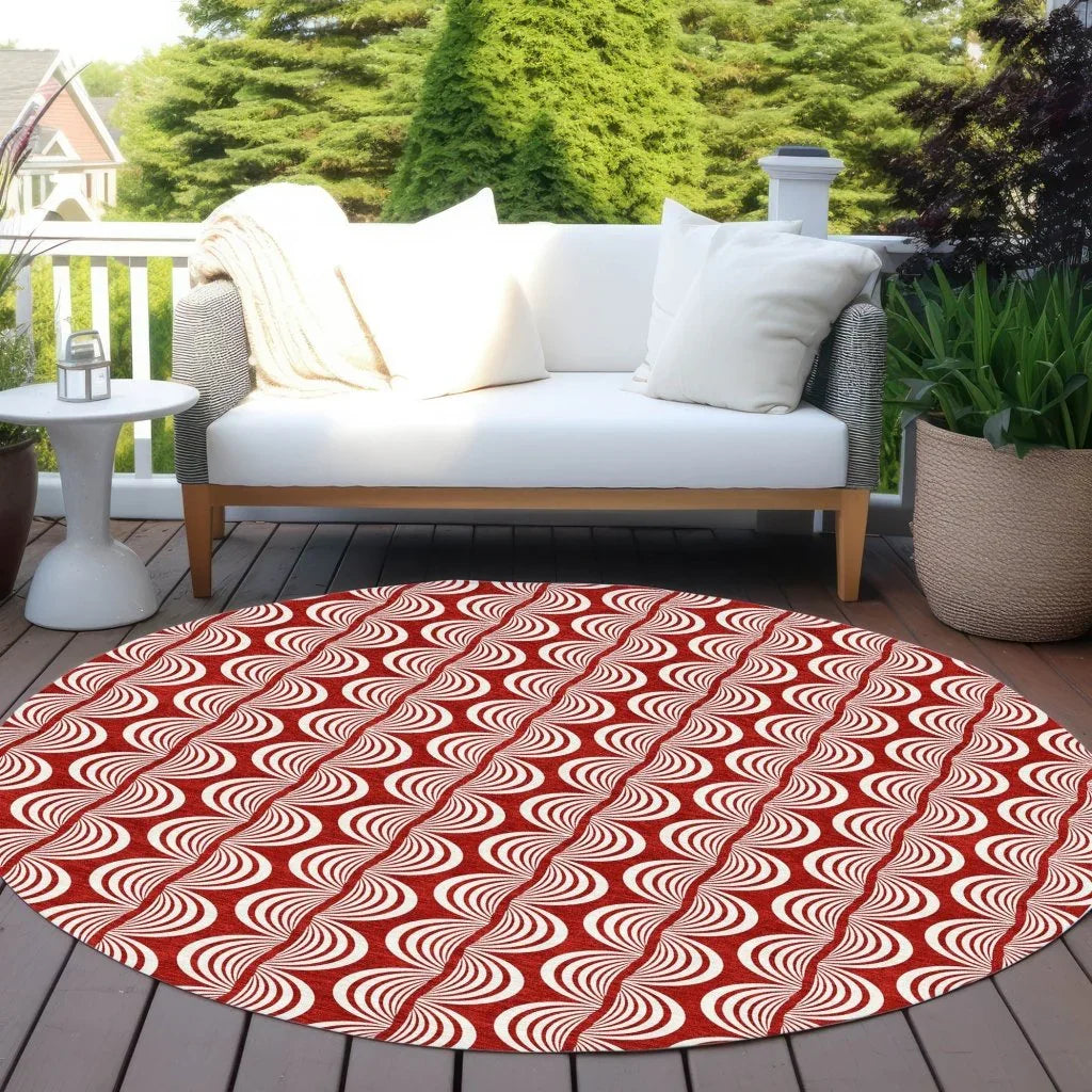 LOOMLAN Rugs Kairova Red Washable Indoor-Outdoor Rug