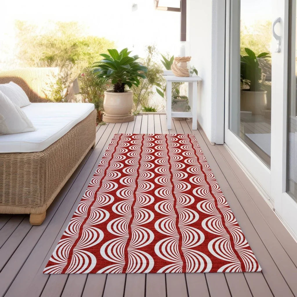LOOMLAN Rugs Kairova Red Washable Indoor-Outdoor Rug