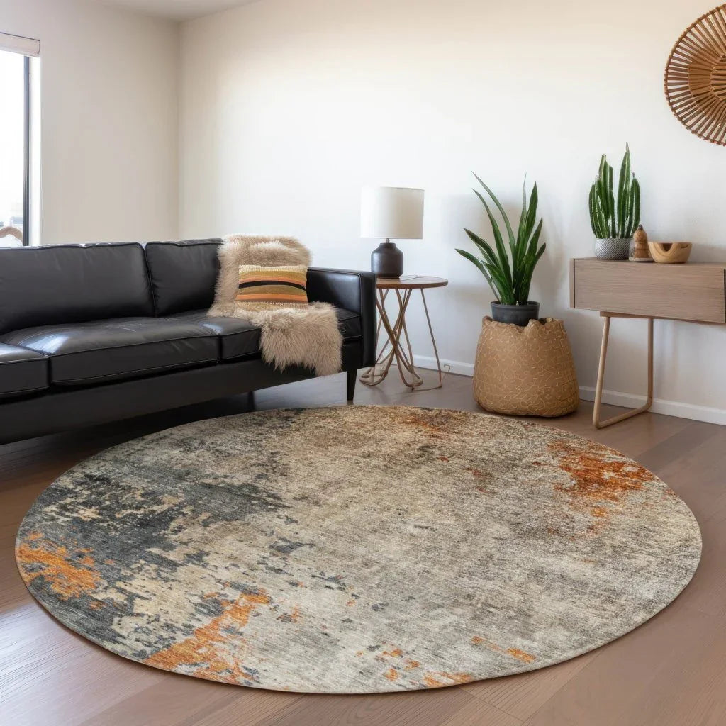 LOOMLAN Rugs Karima Brown Washable Indoor-Outdoor Rug