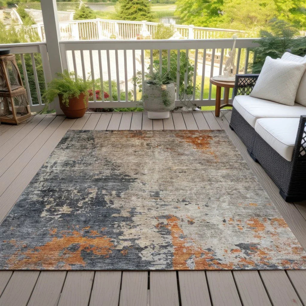 LOOMLAN Rugs Karima Brown Washable Indoor-Outdoor Rug