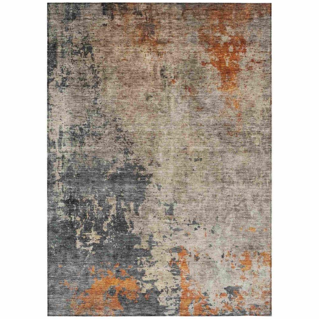 LOOMLAN Rugs Karima Brown Washable Indoor-Outdoor Rug