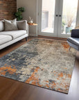 LOOMLAN Rugs Karima Brown Washable Indoor-Outdoor Rug