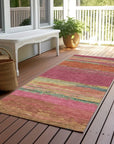 LOOMLAN Rugs Karvoun Pink Washable Indoor-Outdoor Rug