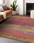 LOOMLAN Rugs Karvoun Pink Washable Indoor-Outdoor Rug