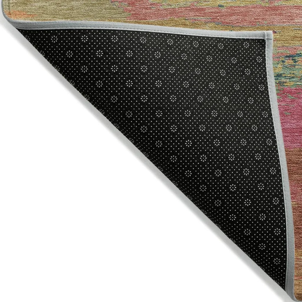 LOOMLAN Rugs Karvoun Pink Washable Indoor-Outdoor Rug