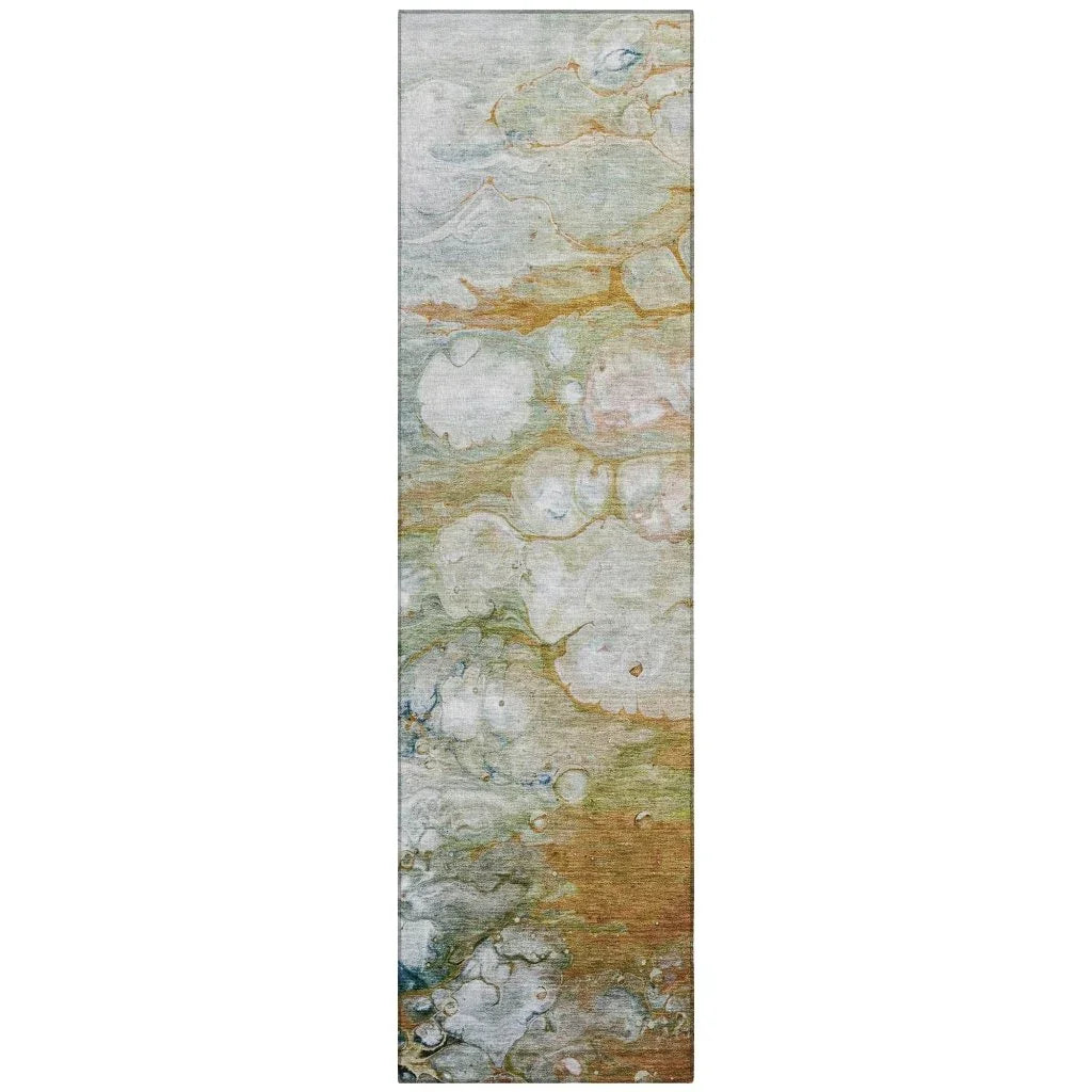 LOOMLAN Rugs Kashava Orange Washable Indoor-Outdoor Rug