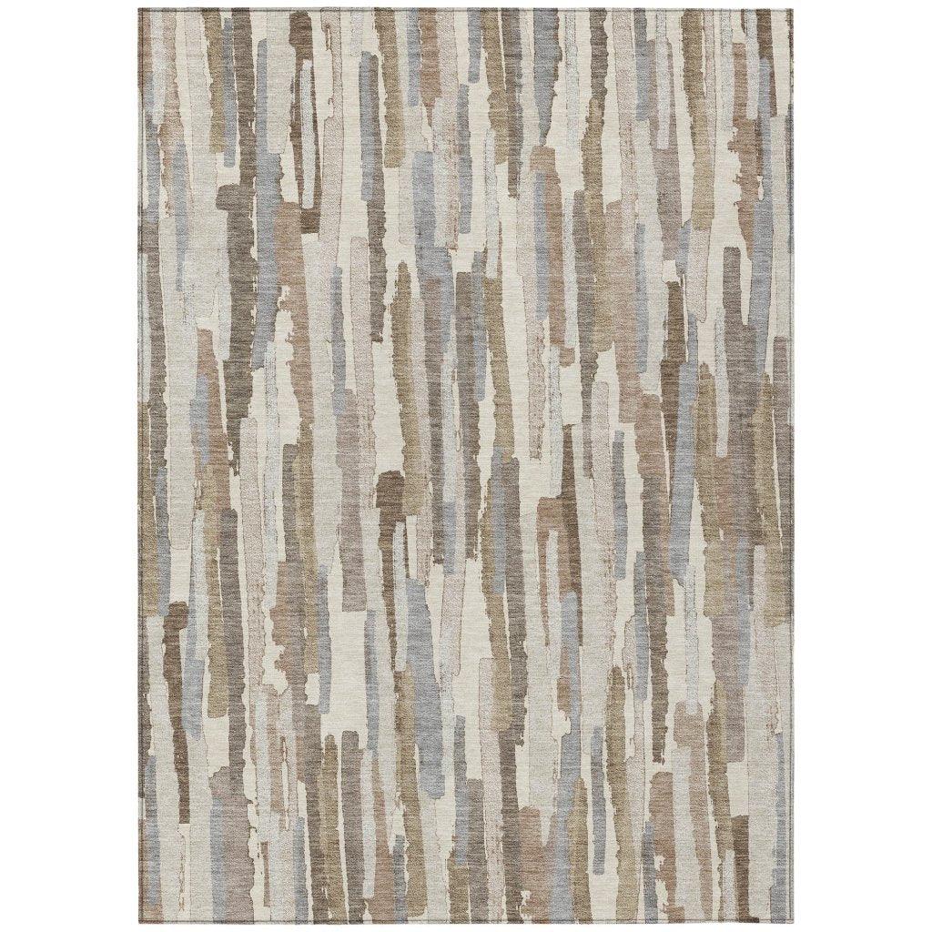 LOOMLAN Rugs Kember Ivory Washable Indoor-Outdoor Rug