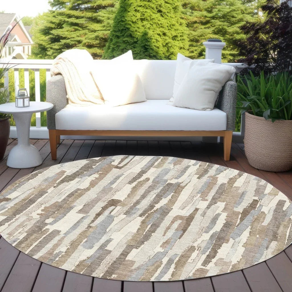LOOMLAN Rugs Kember Ivory Washable Indoor-Outdoor Rug