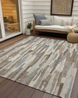 LOOMLAN Rugs Kember Ivory Washable Indoor-Outdoor Rug