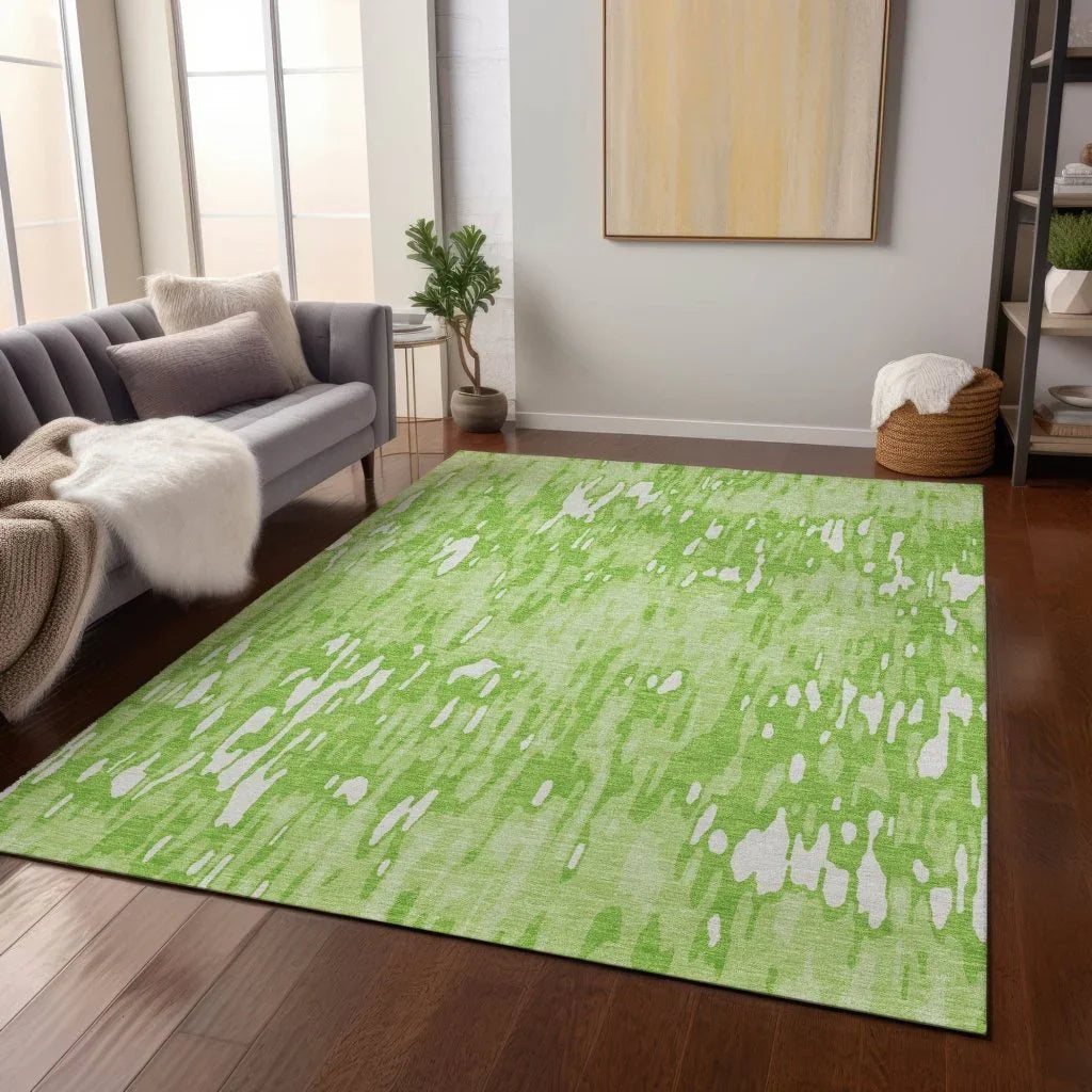 LOOMLAN Rugs Ken Lime Washable Indoor-Outdoor Rug