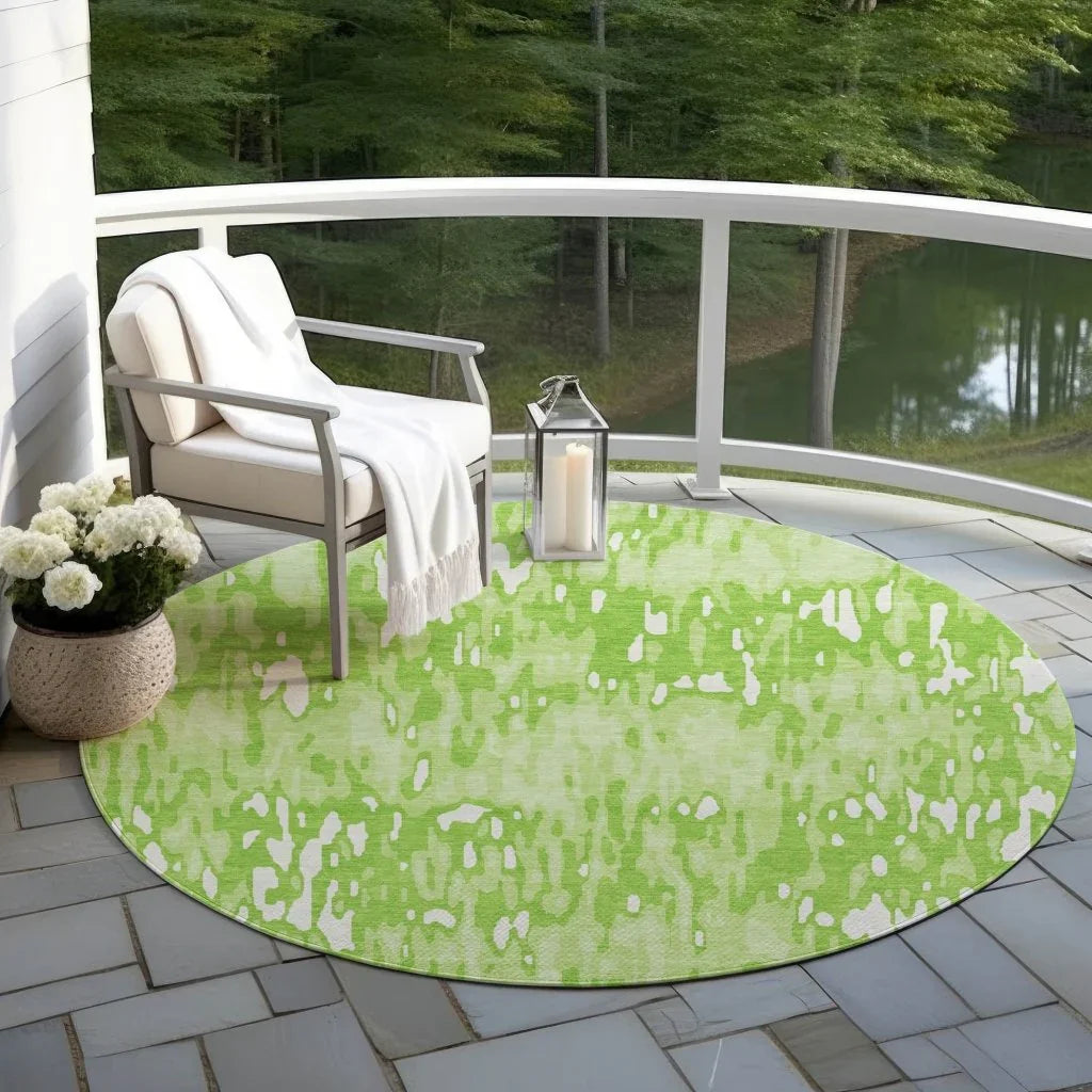 LOOMLAN Rugs Ken Lime Washable Indoor-Outdoor Rug