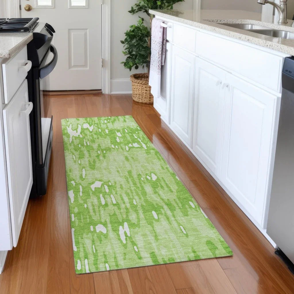 LOOMLAN Rugs Ken Lime Washable Indoor-Outdoor Rug