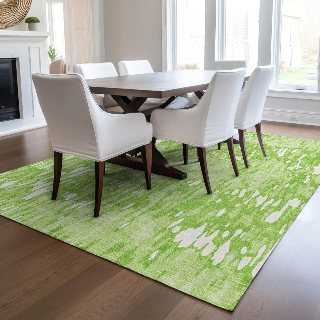 LOOMLAN Rugs Ken Lime Washable Indoor-Outdoor Rug