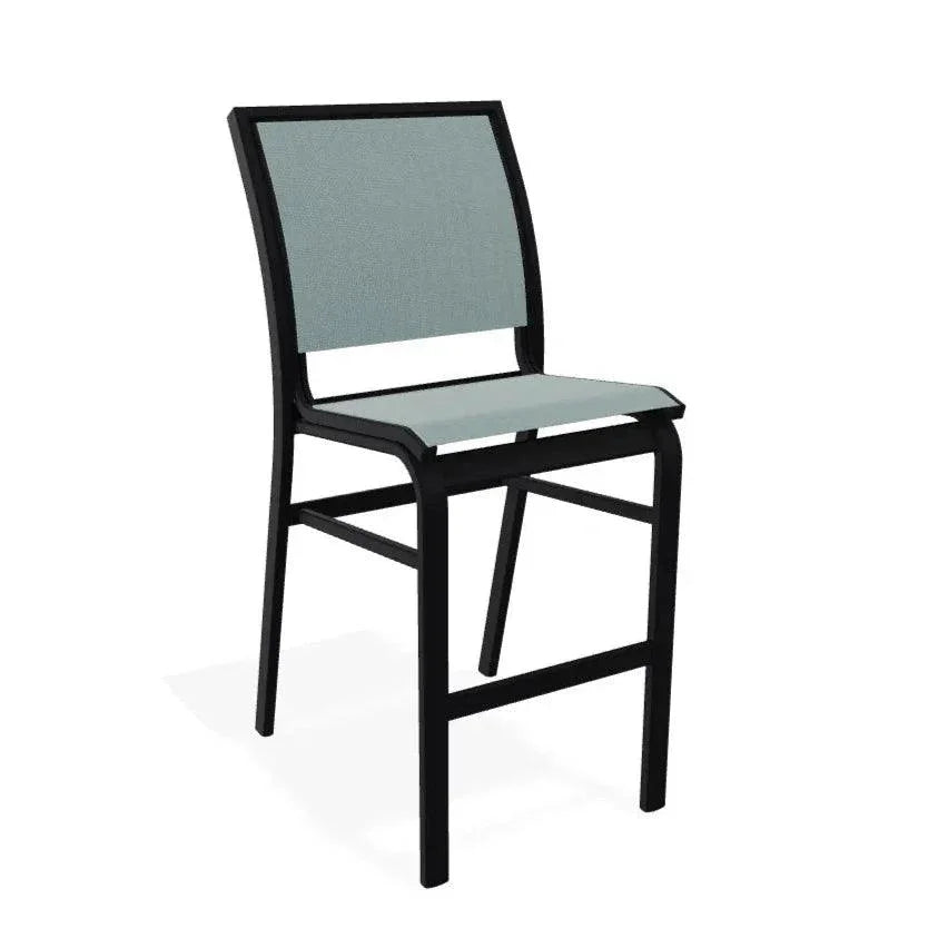 Kendall Sling Bar Height Stacking Cafe Chair - LOOMLAN - Telescope - Outdoor Bar Stools