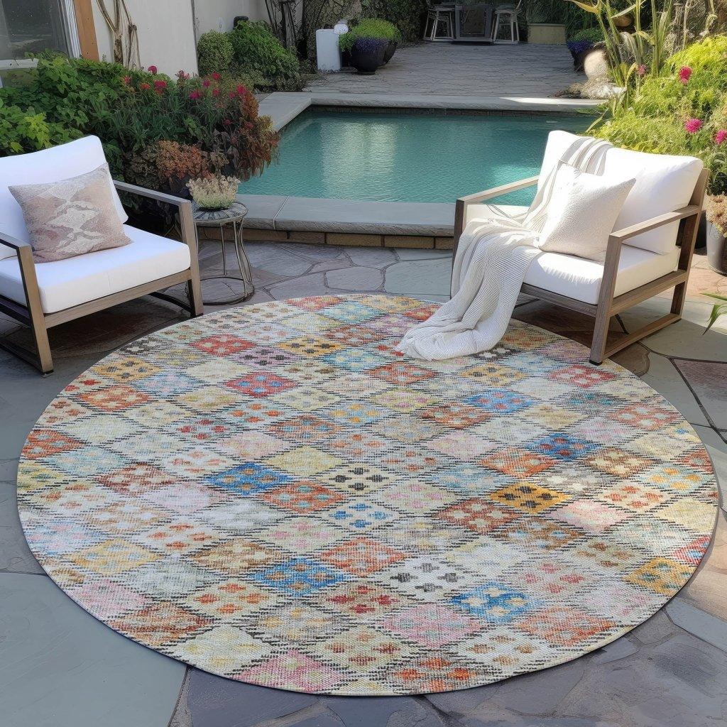 LOOMLAN Rugs Kharma Orange Washable Indoor-Outdoor Rug