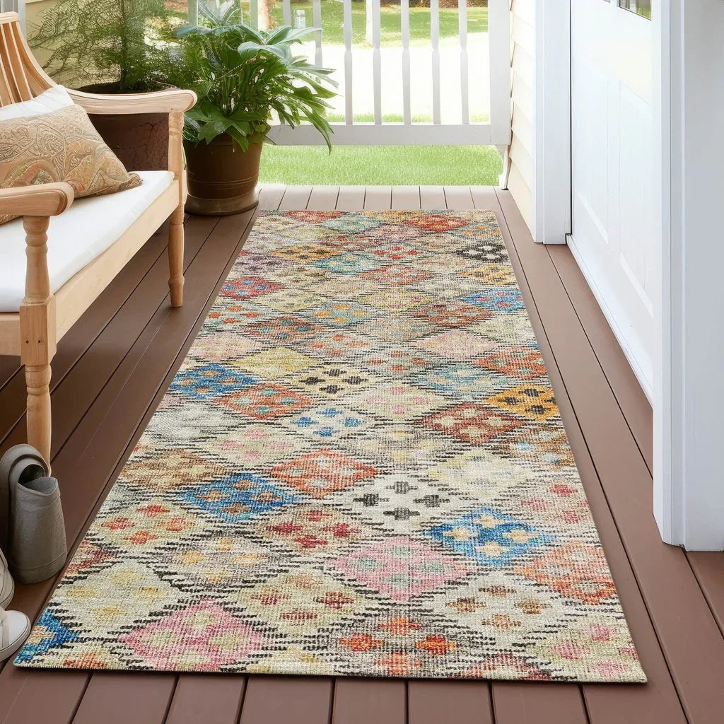 LOOMLAN Rugs Kharma Orange Washable Indoor-Outdoor Rug