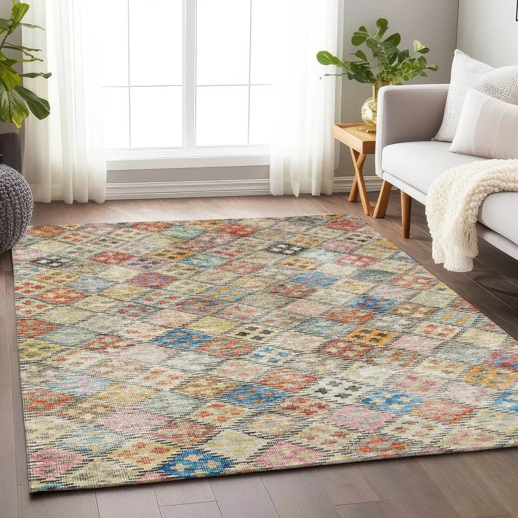 LOOMLAN Rugs Kharma Orange Washable Indoor-Outdoor Rug